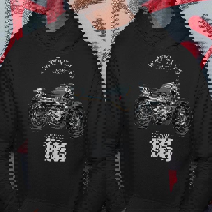 60 歳の誕生日男性オートバイ バイクに乗る人 1965 パーカー 面白い贈り物