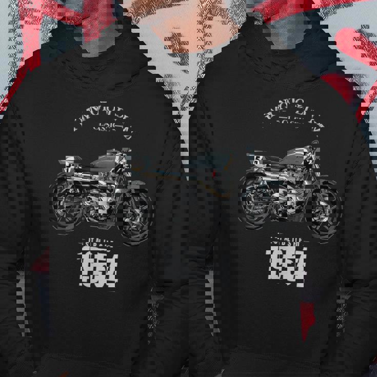 70 歳の誕生日男性オートバイ バイクに乗る人 1954 パーカー 面白い贈り物