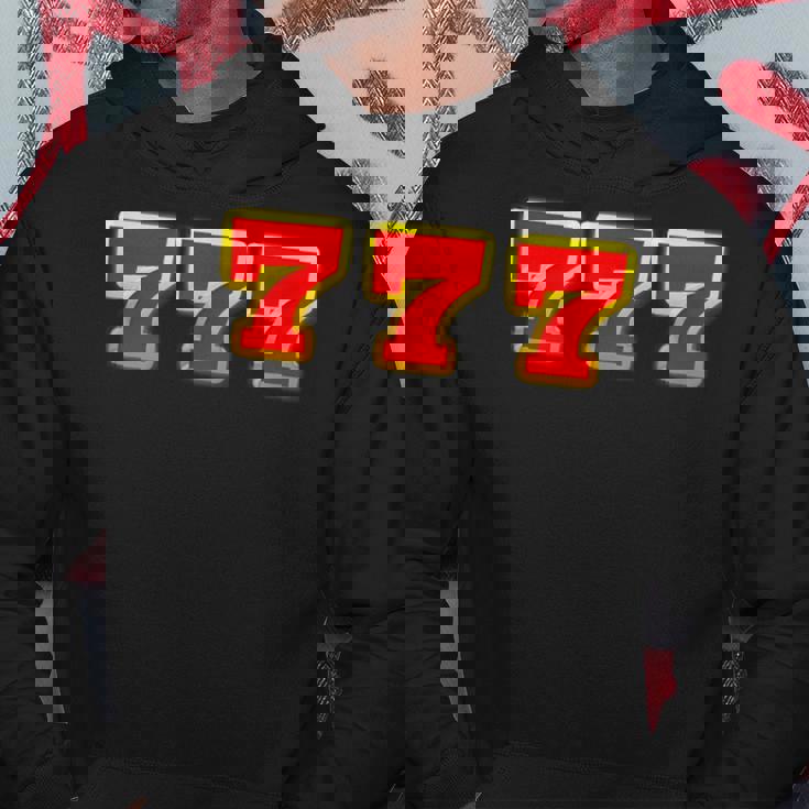 777 スリーセブン【スロット カジノ ラッキー7】数字 文字 シンプル デザイン パーカー 面白い贈り物