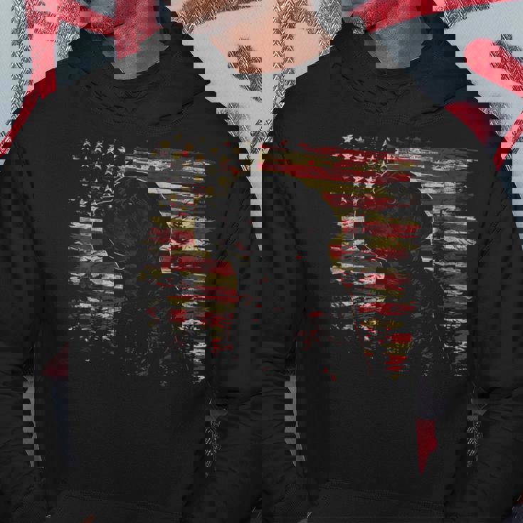 7月4日 アメリカ国旗 愛国心が強いラブラドールレトリバー犬 パーカー 面白い贈り物