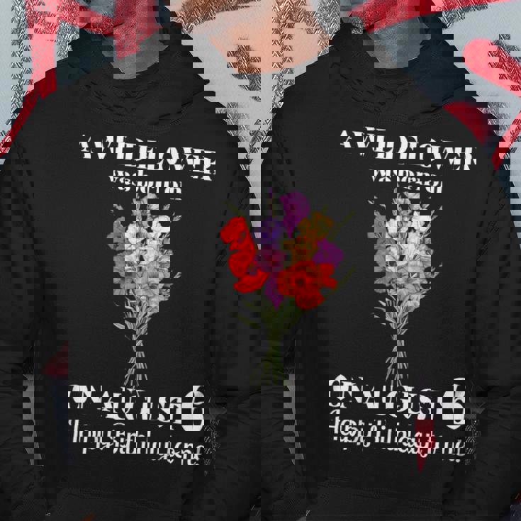 8月6日 誕生 花 グラジオラスとポピー 8月の誕生日 パーカー 面白い贈り物