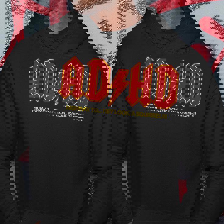 Adhd おもしろい Hey Look Aquirrel Adhd パーカー 面白い贈り物