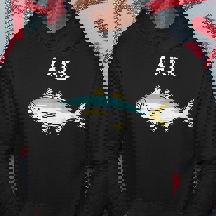 Aji 鯵 アジ 願掛け 釣り好き 魚好き 海釣り 趣味 おもしろ 寿司ネタ 趣味釣り 船釣り 釣り パーカー 面白い贈り物