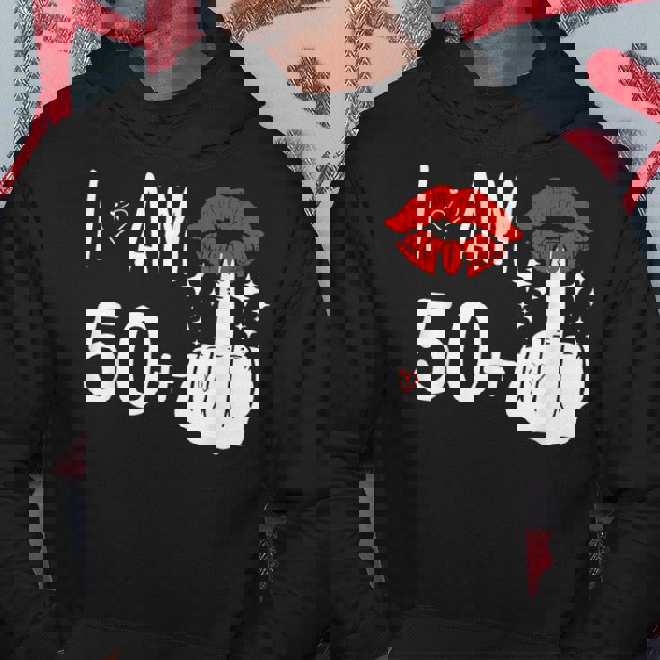 I Am 50 Plus 1 中指 51歳の誕生日 面白い パーカー 面白い贈り物