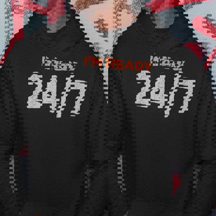 I Am Ready 247 おもしろミーム パーカー 面白い贈り物