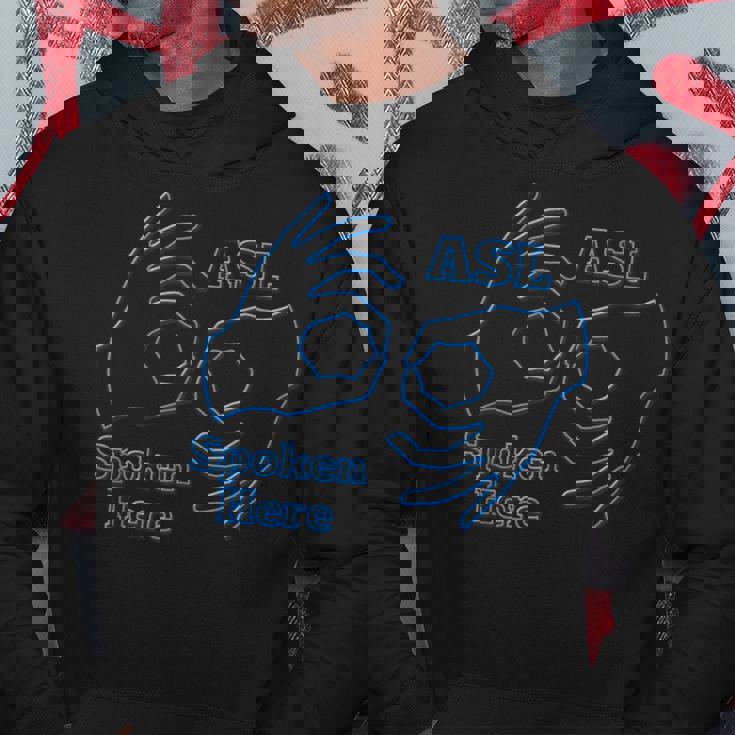 Asl アメリカ手話 Aslpoken Hear パーカー 面白い贈り物