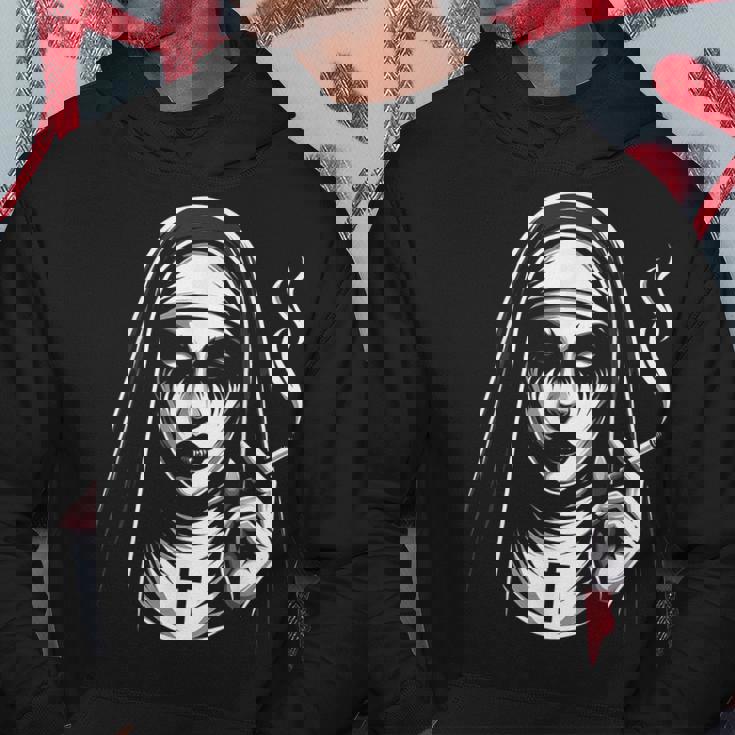 Badmoking Nun オカルトゴス 魔術&ホラー ゴシック パーカー 面白い贈り物