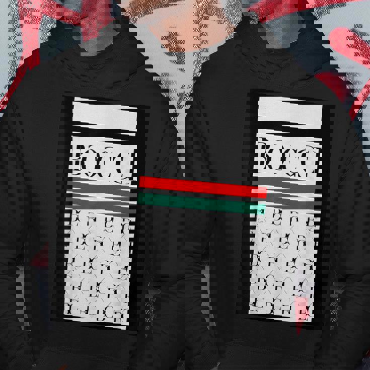 Bocci ぼっち ロゴ 総柄 緑 赤 イタリア国旗風【変なデザイン屋さん】陰キャ オタク ブランド パロディ 面白 パーカー 面白い贈り物