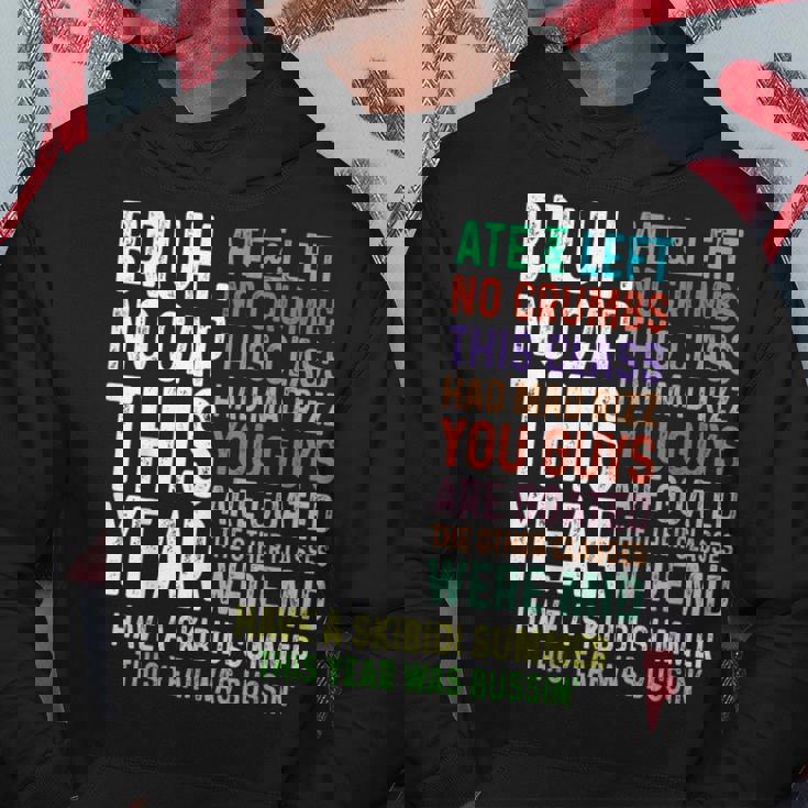 Bruh This Year Was Goated No Cap 面白い 学校最後の日 パーカー 面白い贈り物