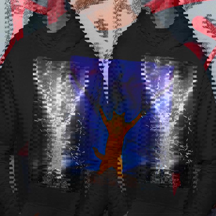 Cat Merch おかしな猫 稲妻 サンダーボルト オン マウンテン パーカー 面白い贈り物