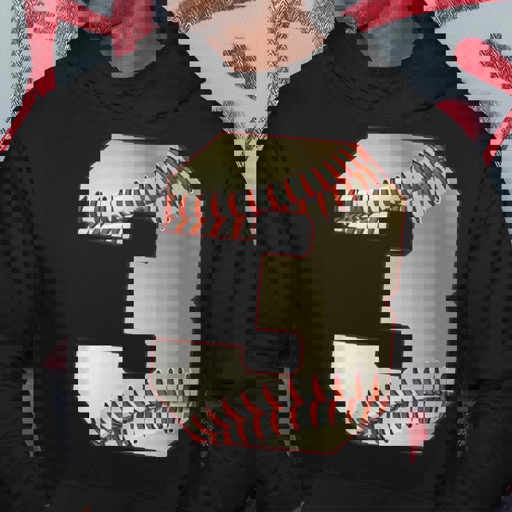 Cool 3 3番 数字 バースデーパーティー 3番目 野球 誕生日 パーカー 面白い贈り物