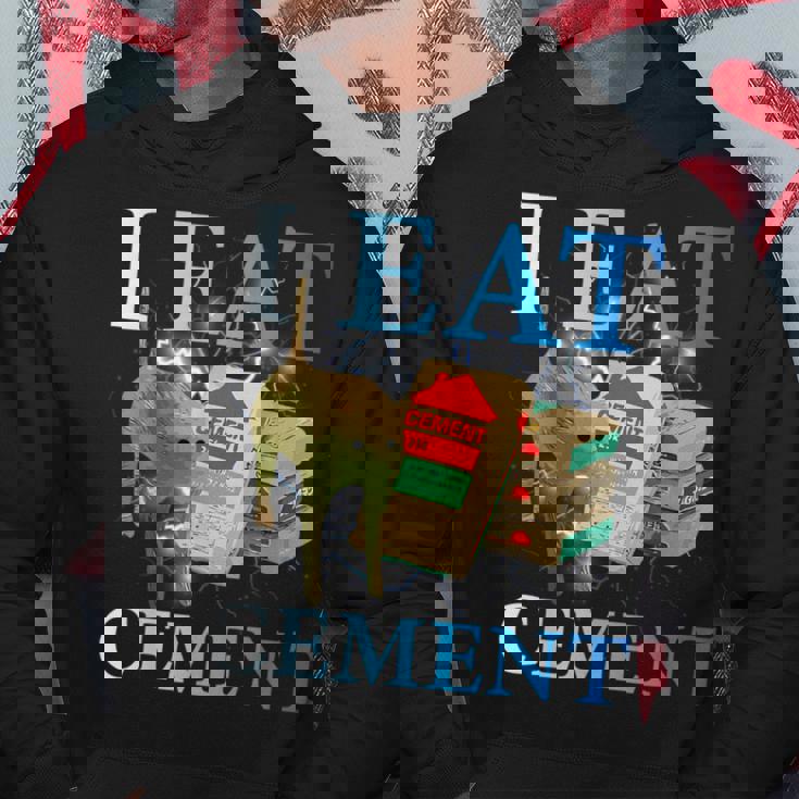 Cool I Eat セメント、建設猫、面白いユーモア、猫のミーム パーカー 面白い贈り物