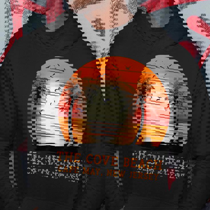 The Cove Beach Cape May New Jersey ビンテージ サンセット レトロ 太陽 パーカー 面白い贈り物