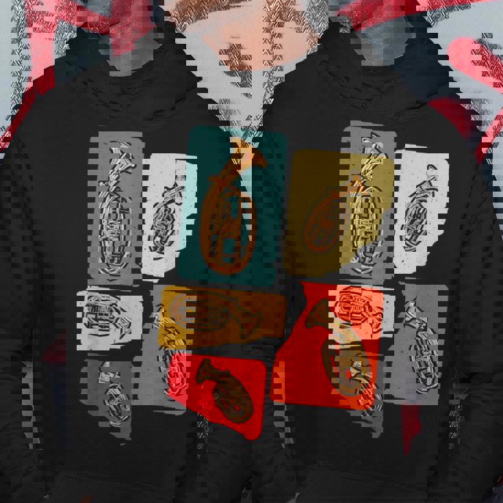 Creative Tenor Horn ビンテージ レトロ アートワーク テナーホルン奏者 パーカー 面白い贈り物