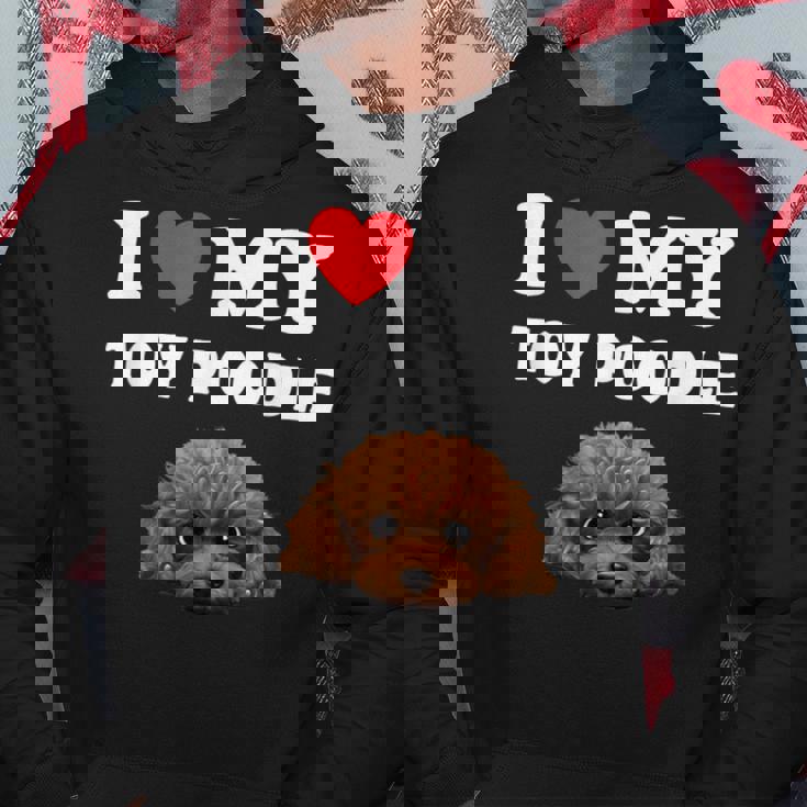 Cute I Love My Toy プードル 犬の飼い主 パーカー 面白い贈り物