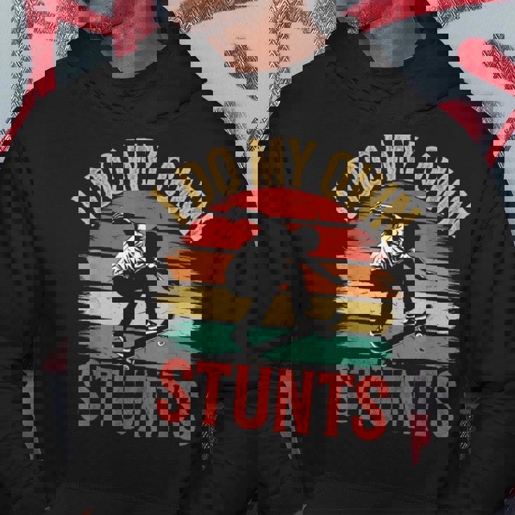 I Do My Owntunts 面白いスケートボード ヴィンテージスケートボード パーカー 面白い贈り物