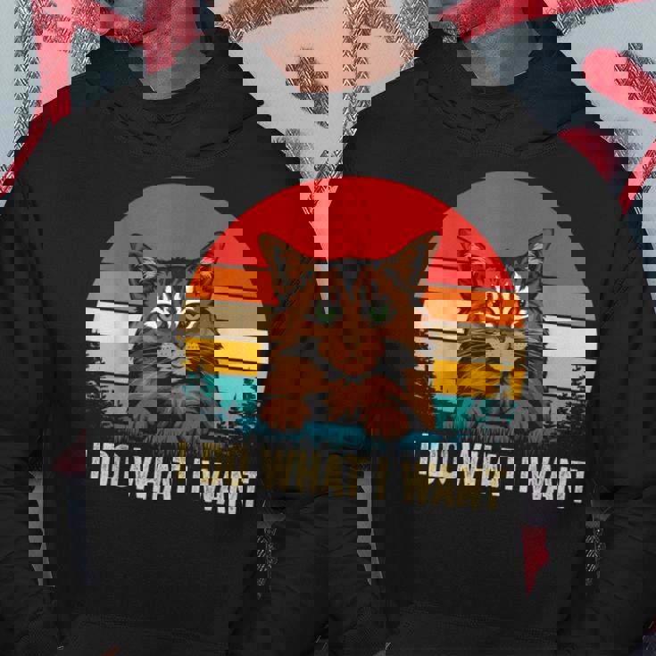 I Do What I Want Cat レトロ ヴィンテージ 面白い 猫好き パーカー 面白い贈り物