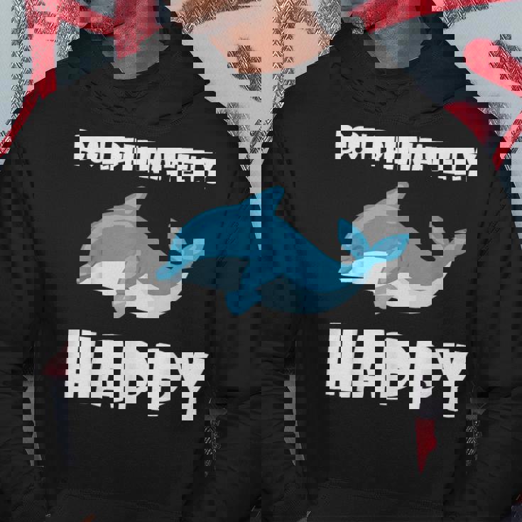 Dolphinately Happy ドルフィンズ イルカ 哺乳類 海 Dolphin ドルフィン パーカー 面白い贈り物