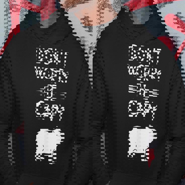 Don't Worry Be Capy カピバラ 心配しないで カピー カピバラ齧歯類愛好家 パーカー 面白い贈り物