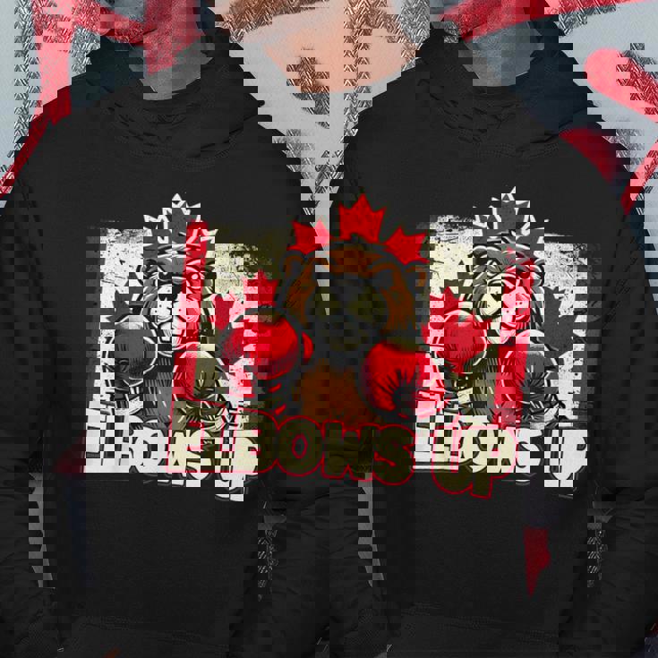 Elbows Up Canada カナダのカウンター関税 ビーバーボクシング パーカー 面白い贈り物