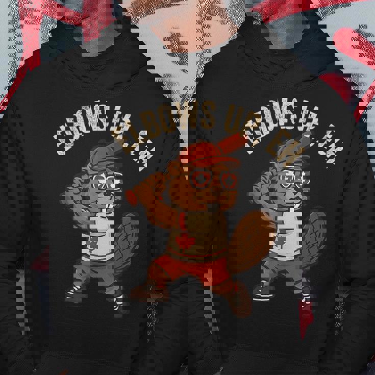 Elbows Up Eh Beaver ベースボール ファニーカナダデー パーカー 面白い贈り物