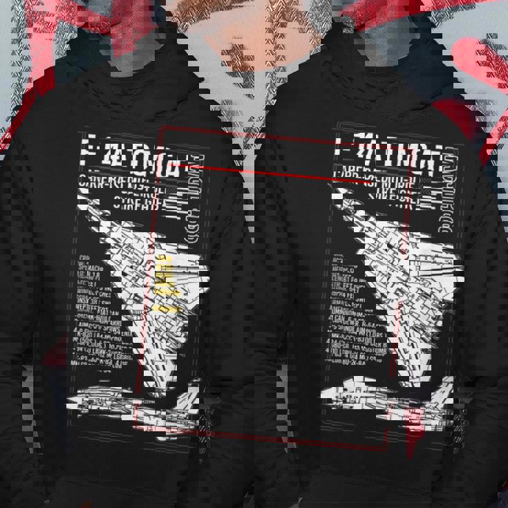 F-14 Tomcat Us American Carrier航空機 ブループリント パーカー 面白い贈り物