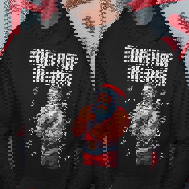 Frohen Pump Ihr Lappen 筋肉質サンタジム パーカー 面白い贈り物