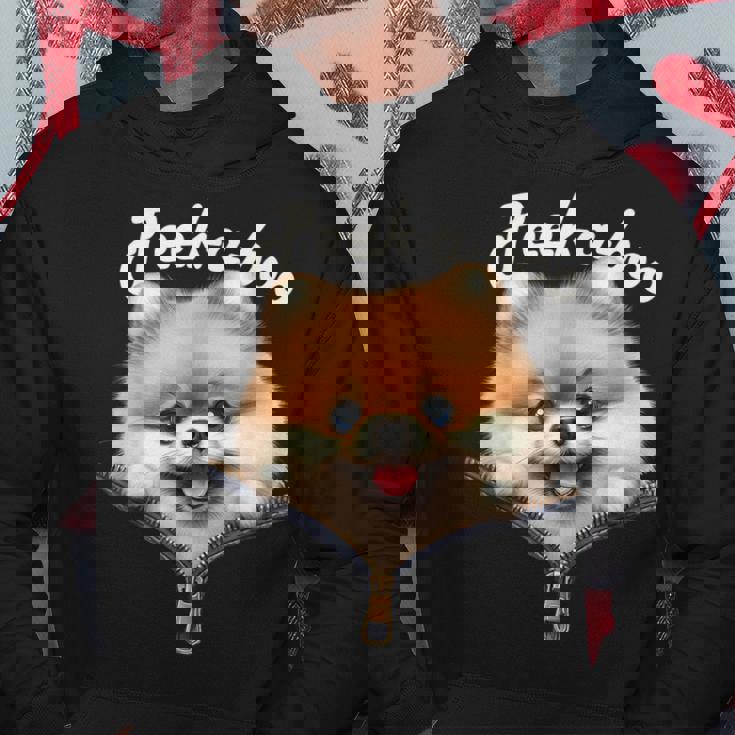 Peek-A-Boo ポメラニアン パーカー 面白い贈り物