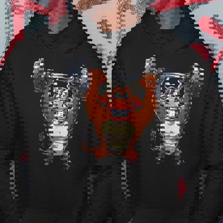 Bull ワークアウト バーベル 牛 フィットネス パーカー 面白い贈り物