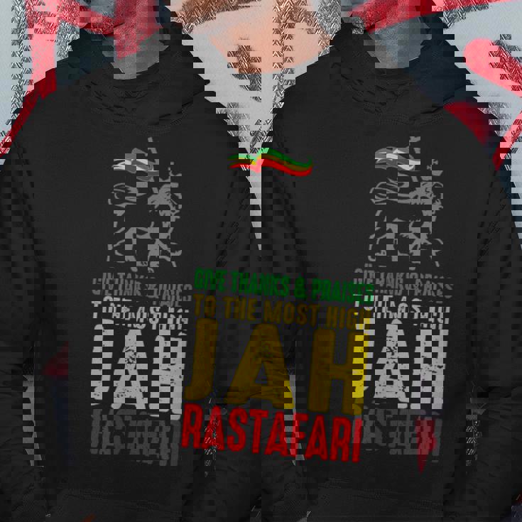 Give Thanks & Praises Jah Rastafari レゲエ ラスタ ウェア パーカー 面白い贈り物