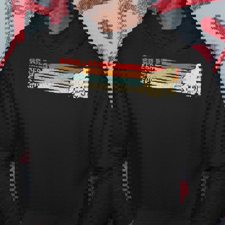 Gorillas Keep Meane Animal レディース ゴリラ ヴィンテージ 男性用 パーカー 面白い贈り物