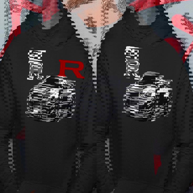 Gt R 34 レーシング ドラグ ドリフト Jdm Japan ストリートスポーツカー パーカー 面白い贈り物