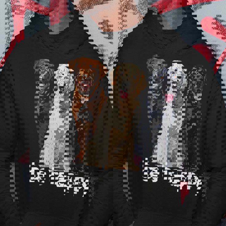 Be Happy ラブラドールレトリバー ゴールデンブラックブラウン チョコレートラボ パーカー 面白い贈り物