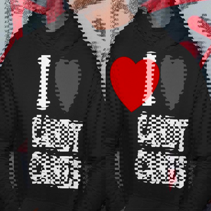 I Heart 愛 キャンディケーン 冬 ペパーミント クリスマス パーカー 面白い贈り物