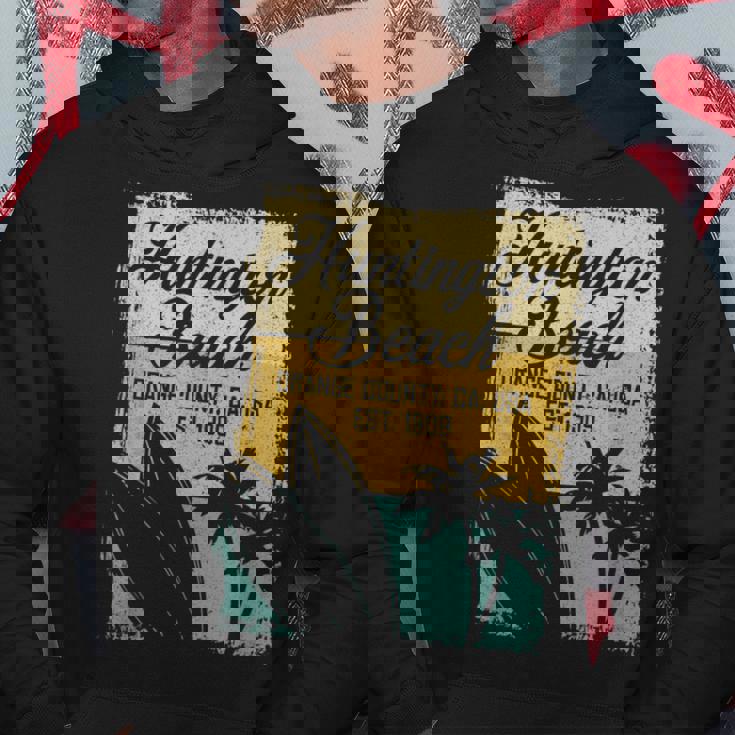 Huntington Beachurf City California アンティーク調サーフィン パーカー 面白い贈り物