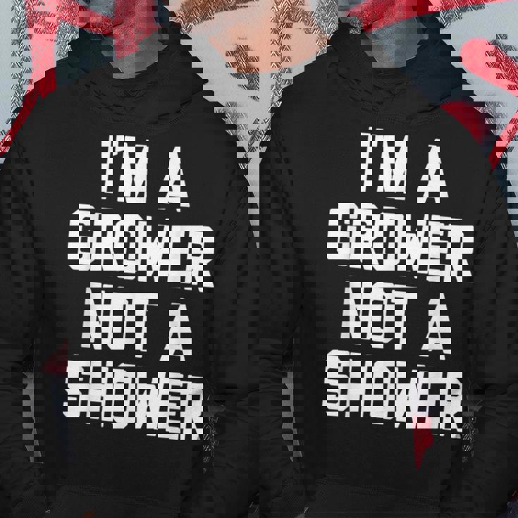 I'm A Grower Not Ahower 面白い言葉 皮肉な男 男性 パーカー 面白い贈り物