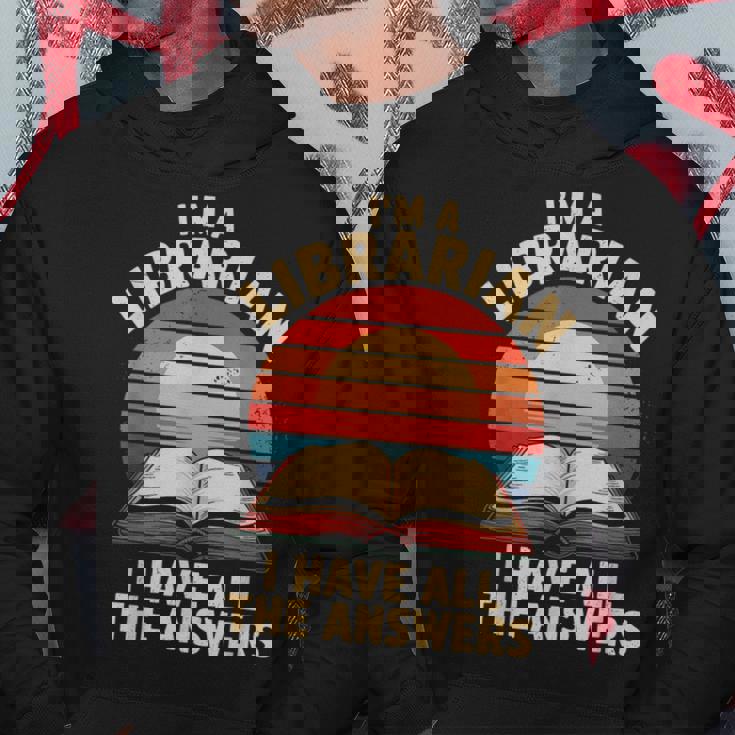 I'm A Librarian I Have The All Answers Retro Librarian パーカー 面白い贈り物