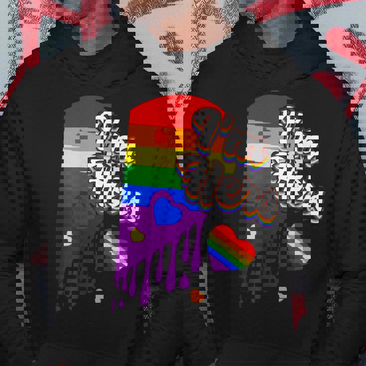 I'm Hers &He's Mine 虹のハート Lgbtq プライド デザイン パーカー 面白い贈り物