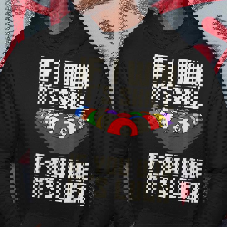 If I Win It'skill If You Win It's Luck プールプレーヤー プール ビリヤード パーカー 面白い贈り物