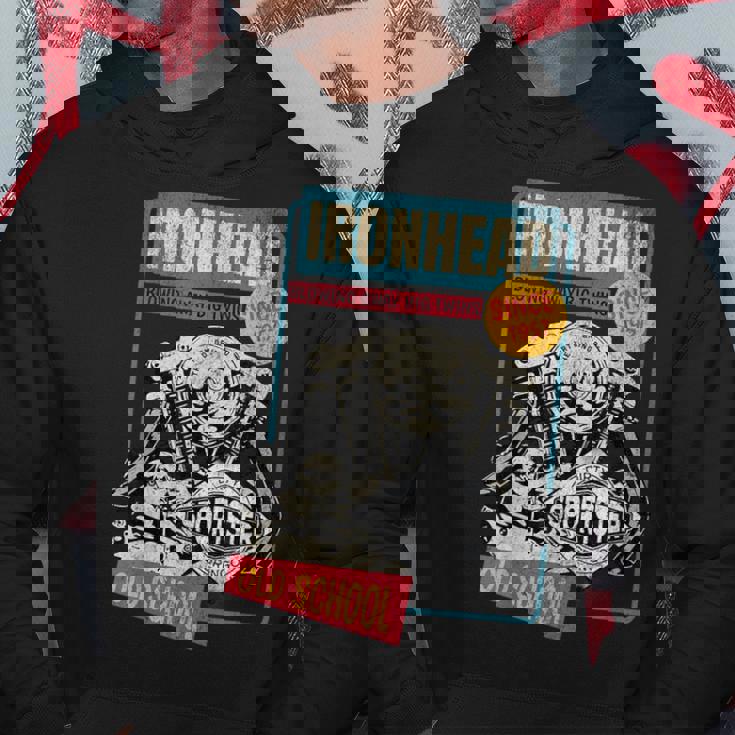 Ironhead Oldchool Hd ピンナップ レトロ オートバイ スポーツスター ホット パーカー 面白い贈り物