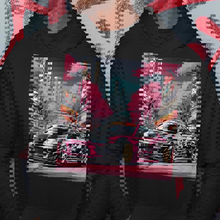 Jdm レトロ 和 ドリフト 車 東京 スカイライン 桜 パーカー 面白い贈り物