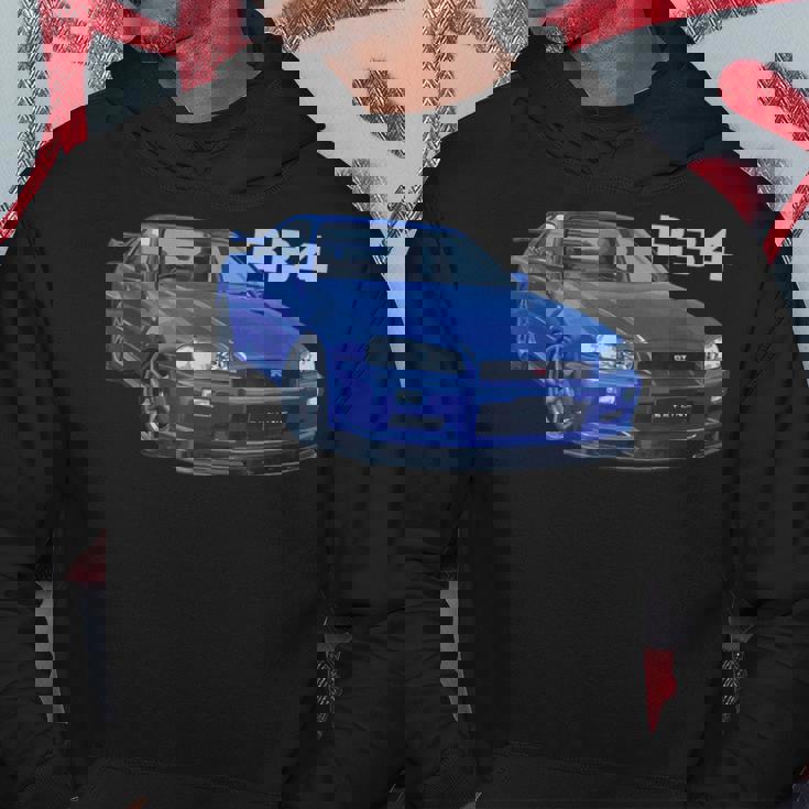 Jdm 車 R34 ベイサイド ブルー-Spec Ii パーカー 面白い贈り物