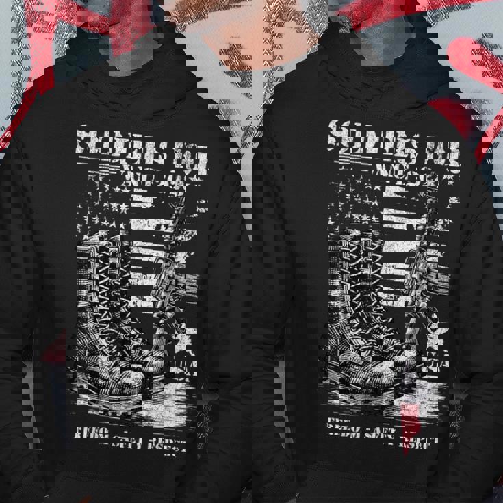 Jdヴァンス軍事選挙2028年アメリカ国旗支持のための兵士 パーカー 面白い贈り物