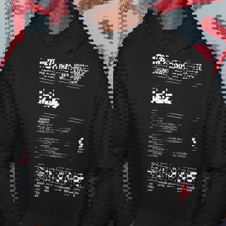 Jojo名札 皮肉な名前 ジョジョの栄養成分 パーカー 面白い贈り物