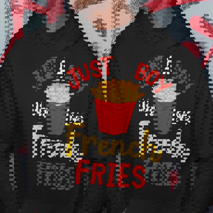 Just A Boy Who Loves French Fries フライドポテト じゃがいも ヴィーガン パーカー 面白い贈り物