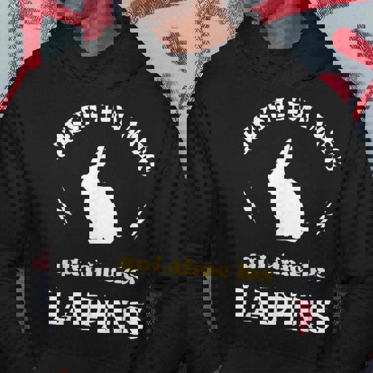 メンズ Just A Dude Who Loves Rabbits ユーモアラビットマン パーカー 面白い贈り物