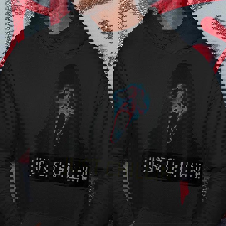 Just Chillin ゴーストフェイス パーカー 面白い贈り物