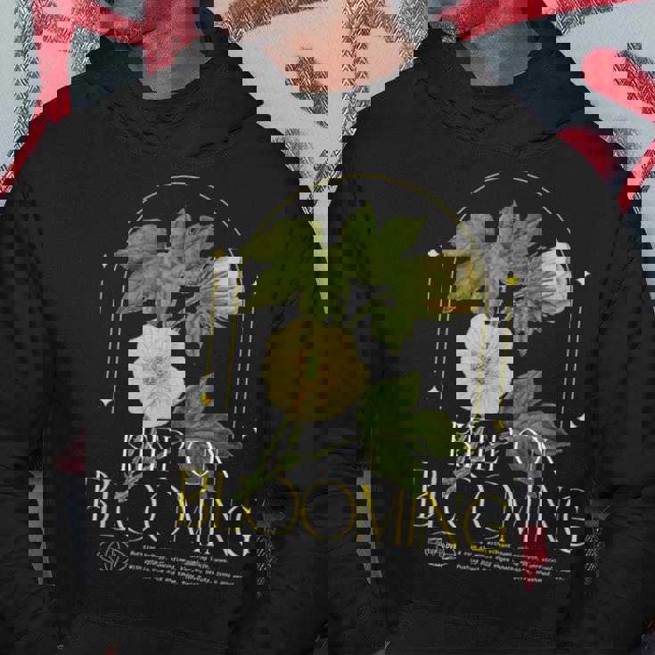 Keep On Blooming花のプリント付き パーカー 面白い贈り物