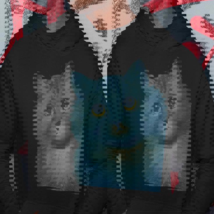 L Wain作 青い猫 パーカー 面白い贈り物