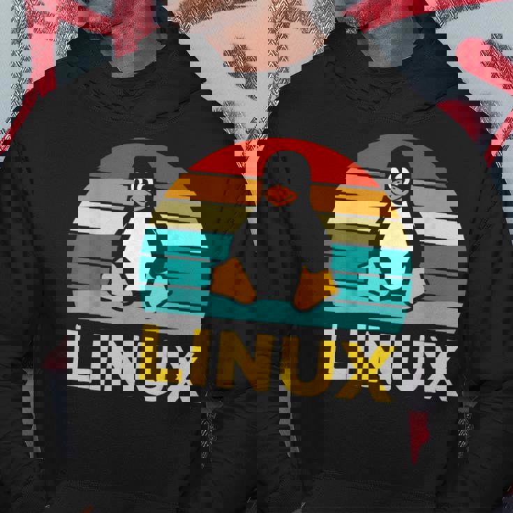 Linux レトロ ヴィンテージ ペンギン オタク ペンギン オペレーティング システム オタク パーカー 面白い贈り物